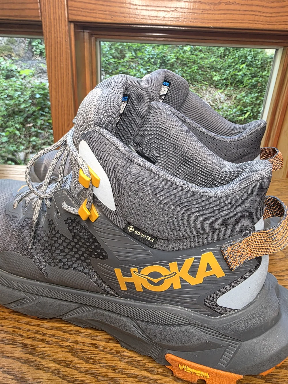Hoka Men's Gray and Orange Trail Boots Sz 10